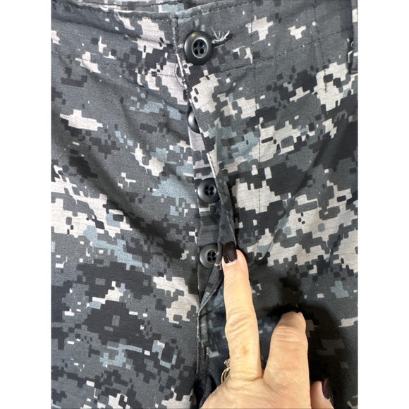 Tru Spec Black Camo Cargo Pants Adjustable Waist Draw String Ankles L Short - Picture 3 of 10